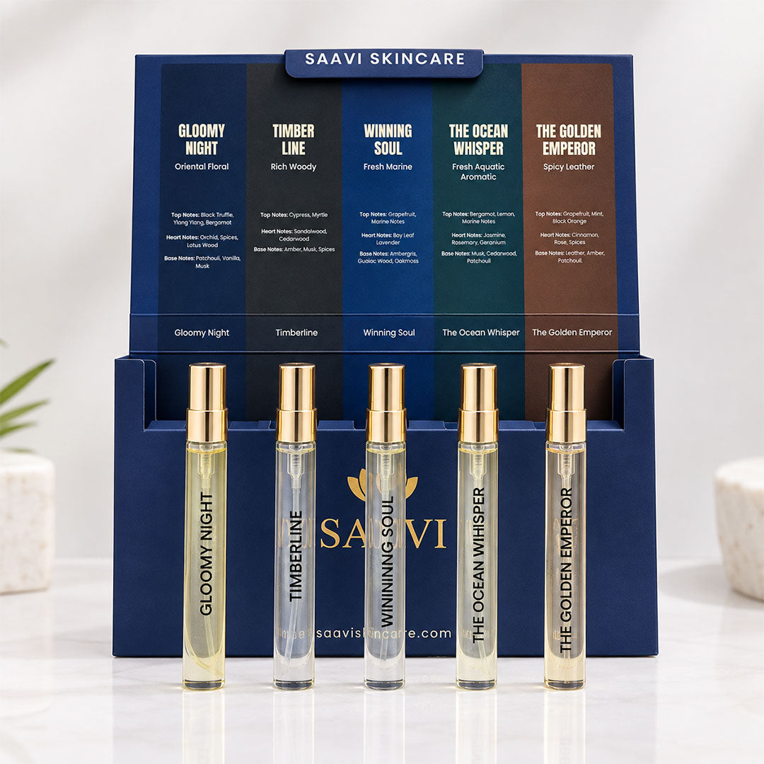 SAAVI Men’s EDP Discovery Set — 5 × 10 ML | 30% Oil Concentration