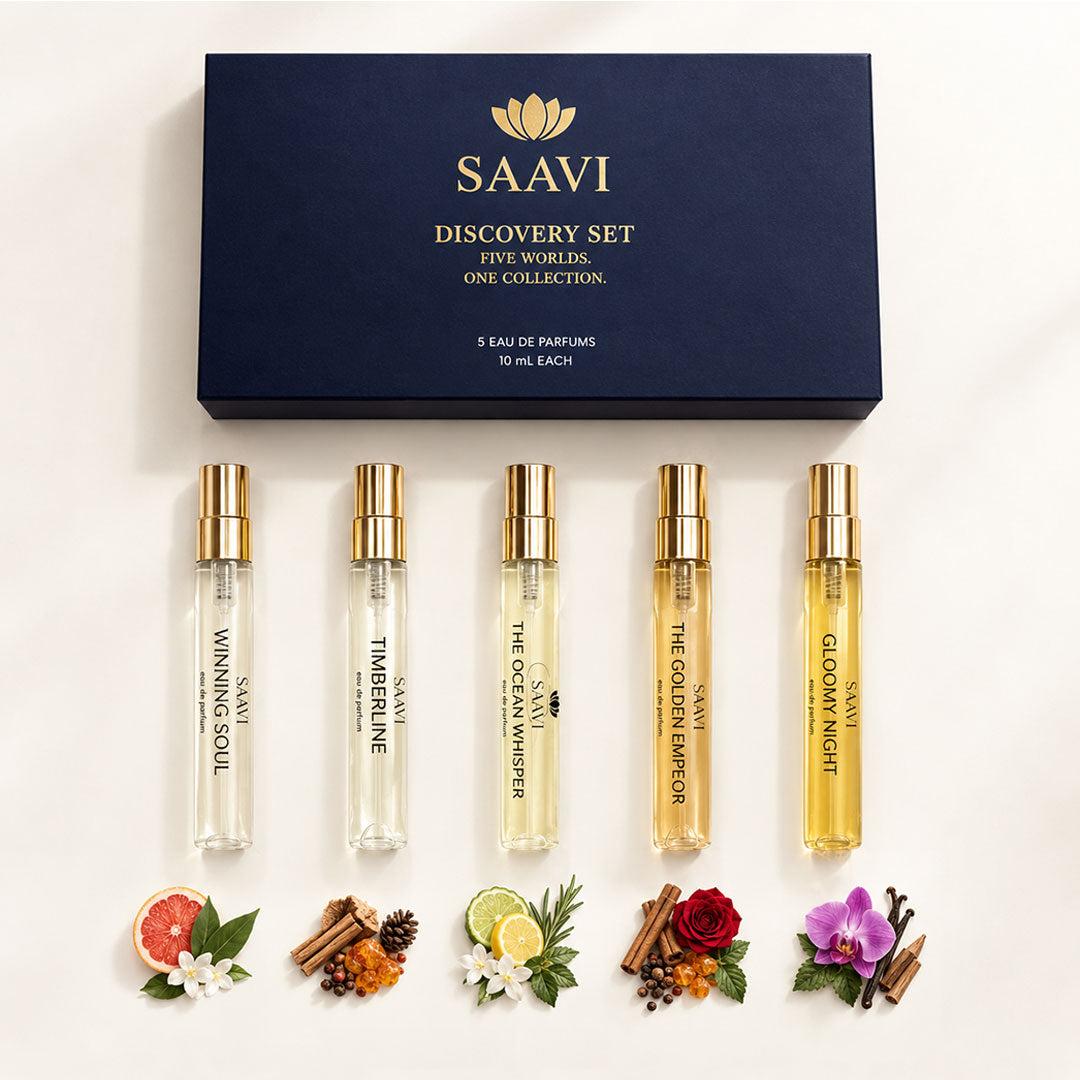 SAAVI Men’s EDP Discovery Set — 5 × 10 ML | 30% Oil Concentration